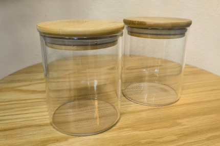 Recipiente Cristal Tapa Bambu